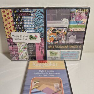 2 New Glitz Design Digital Scrapbook CD Sets & a Free Creating Keepsakes DVD Lot